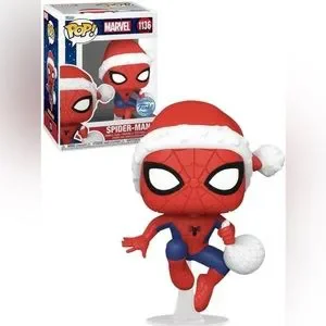 Funko Toys Pop Marvel Ys Spiderman In Hat Christmas Theme